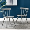 thumbnail image 2 of Side Dining Chair, Set of 2, Grey Gray, Wood, Modern Contemporary Farmhouse Coastal, Kitchen Room Cafe Bistro Restaurant Hospitality, 2 of 10