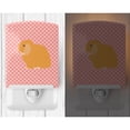thumbnail image 2 of Holland Lop Rabbit Pink Check Ceramic Night Light, 2 of 2