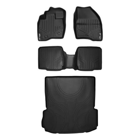 Ford Bronco Cargo Liner - Maxliner 2017-2019 Ford Explorer With 2nd Row Center Console Floor Mats 2 Rows Maxtray Cargo Liner Set Black A0245/B0109/D0082