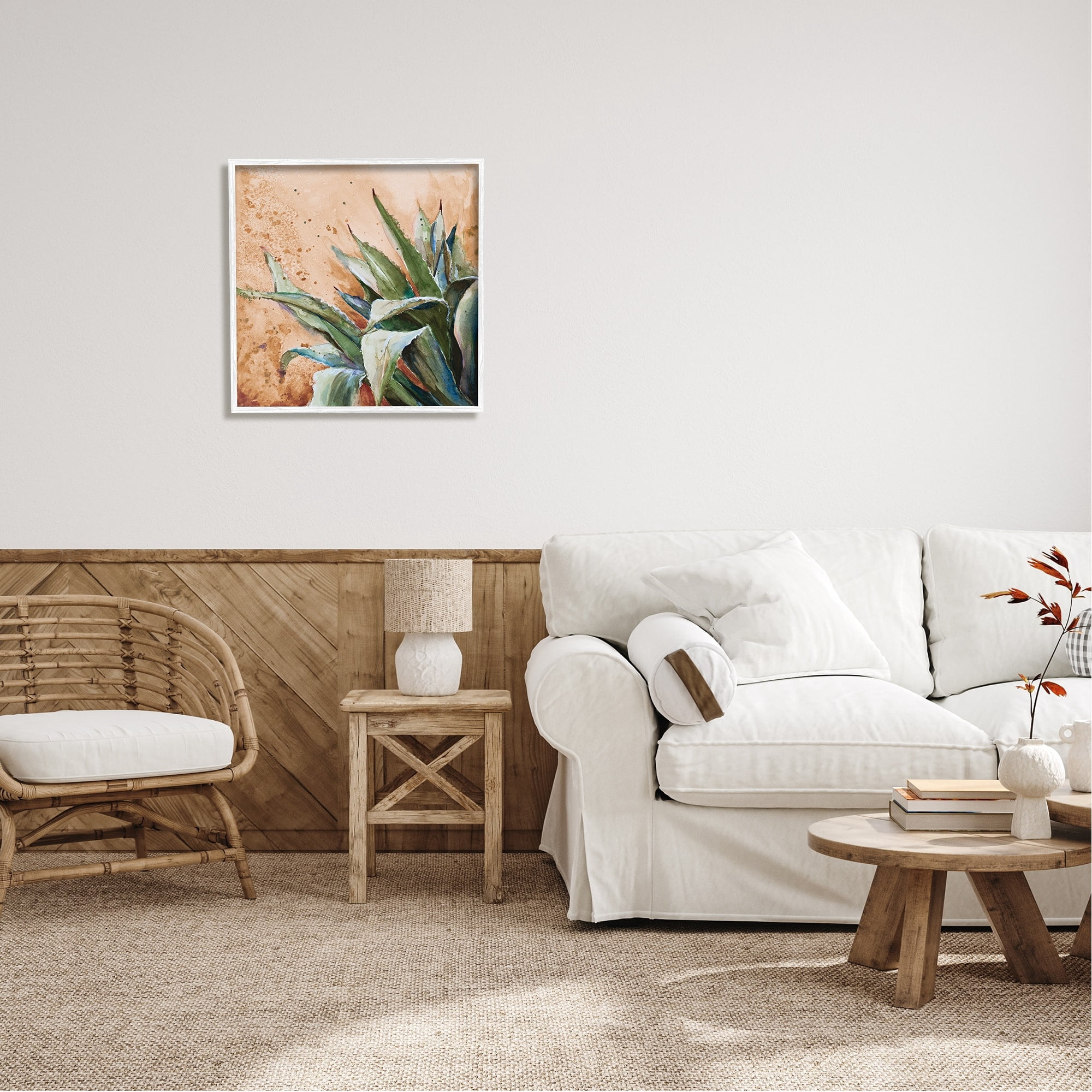 Stupell Industries Contemporary Plant Leaves Close Up Botanical Design Painting White Framed Art Print Wall Art, Design by Patricia Pinto