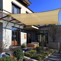 Shade Sails, 6x10ft Sun Shade Cloth for Garden Plants, Rectangle Sun Shade Sail, UV Resistant, Water & Air Permeable, Sun Shade Canopy Mesh Fabric for Pergola,Deck,Backyard,Patio Sunshade, Beige