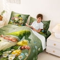 thumbnail image 3 of Erosebridal Cute Green Gnome Kids Queen Sheet Sets, Easter Eggs Flower Bed Set, 4 Pieces, 3 of 5