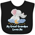thumbnail image 3 of Inktastic My Great Grandpa Loves Me Cute Elephants Clouds Moon Stars Boys or Girls Baby Bib, 3 of 4