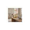 thumbnail image 2 of DecMode 3 Candle Brass Mango Wood Turned Style Pillar Candle Holder, Set of 3, 2 of 8