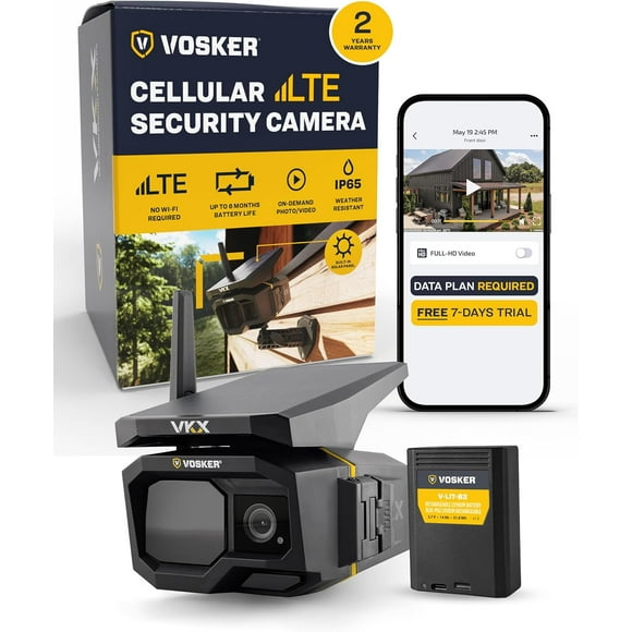Vosker VKX Solar 4G LTE Cellular Security Camera – No Wifi Needed, 1080p HD, Motion Activated, Night Vision, IP65