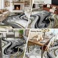 thumbnail image 5 of Area Rug for Living Room, Black Gray Marble Non-Slip Indoor Large Carpet for Bedroom/Dining Room, Vintage Golden Abstract Patterned Washable Low-Profile Rectangle Floor Runner Rugs - 6 x 9 Ft, 5 of 7