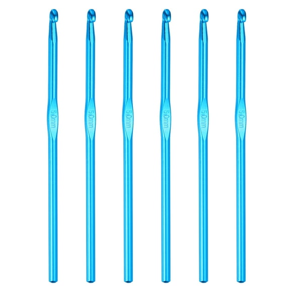 Unique Bargains 5mm Aluminum Crochet Hook Knitting Crochet Knitting Needles Crochet Hooks with Size Sky Blue 6Pcs