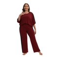 thumbnail image 3 of WBQ Womens Lounge Set 2 Piece Outfits Short Sleeve Crewneck Pajama Set Plus size Tracksuit, 3 of 6
