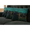 thumbnail image 5 of Ambesonne Fantasy Throw Pillow Cover 4 Pack, Elf Boats Birds Swans, 18", Sand Brown Dark Teal, 5 of 5