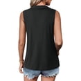 thumbnail image 3 of Summer Sleeveless Half Sleeve Solid Knit Tops Lapel Tank Vest, 3 of 6