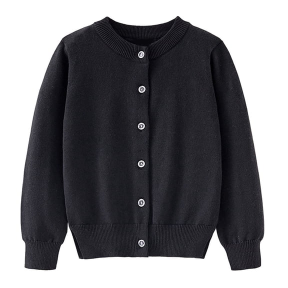 Coerni Boys Girls Cardigan Sweater V-Neck Long Sleeve Button Soild Cotton Knit Sweaters for Kid Solid Casual Chunky Warm Outerwear