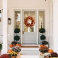 thumbnail image 4 of 20 Inch Artificial Fall Leaves Wreath - Handcrafted Autumn Grapevine Wreath for Front Door, Indoor/Outdoor Thanksgiving Home Decor, 4 of 5