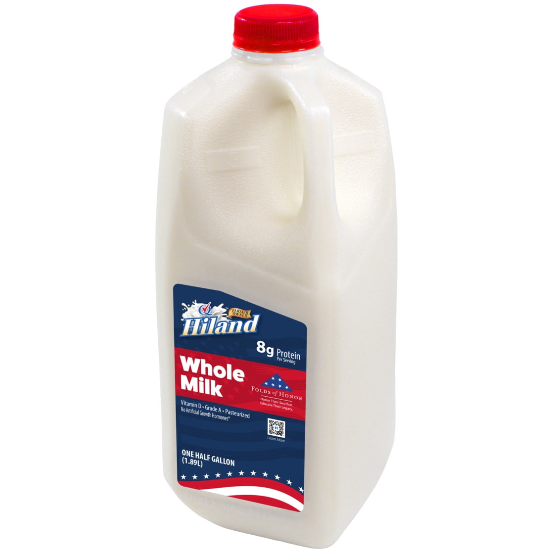 Hiland Whole, Vitamin D Milk, Half Gallon, 64 Fl Oz