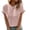 Pink, variant on Stichou Womens 2026 Summer Outfit Short Sleeve Tops Round Neck Ruffle Casual Summer Textured Work T Shirts Tee Blouse Khaki S
