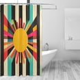 thumbnail image 2 of Yayeee Shower Curtain with Hooks 72"x72" Waterproof Fabric Bathroom Hanging Decor, Geometric Sun, 2 of 5