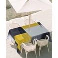 thumbnail image 3 of 60x102 Inch Outdoor Tablecloth with Umbrella Hole Zipper Rectangle Yellow Black Geometric Rectangular Tablecloths Outside Waterproof Abstract Vintage Oil Painting Patio Table Cover for Picnic Party, 3 of 8