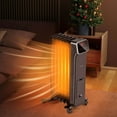 thumbnail image 2 of Costway 1500W Oil Filled Radiator Heater with Remote Control 3 Modes 24H Timer Indoor Black, 2 of 10
