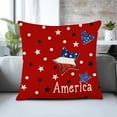 thumbnail image 4 of RuWeoMaa 4th of July Pillow Covers 18"x18" Set of 2 Soft Jacquard Chenille Throw Pillow Covers with Red Stripe Blue Star Flag Design,Farmhouse Pillow Covers for Independence Day Memorial Decor, 4 of 6