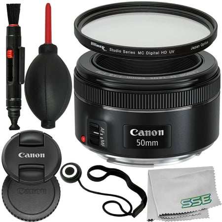 Canon EF 50mm f 1.8 STM Lens (International Model) Basic Accessory Bundle - Includes: Manufacturer Accessories  Professional UV Filter Lens Cap Keeper & More