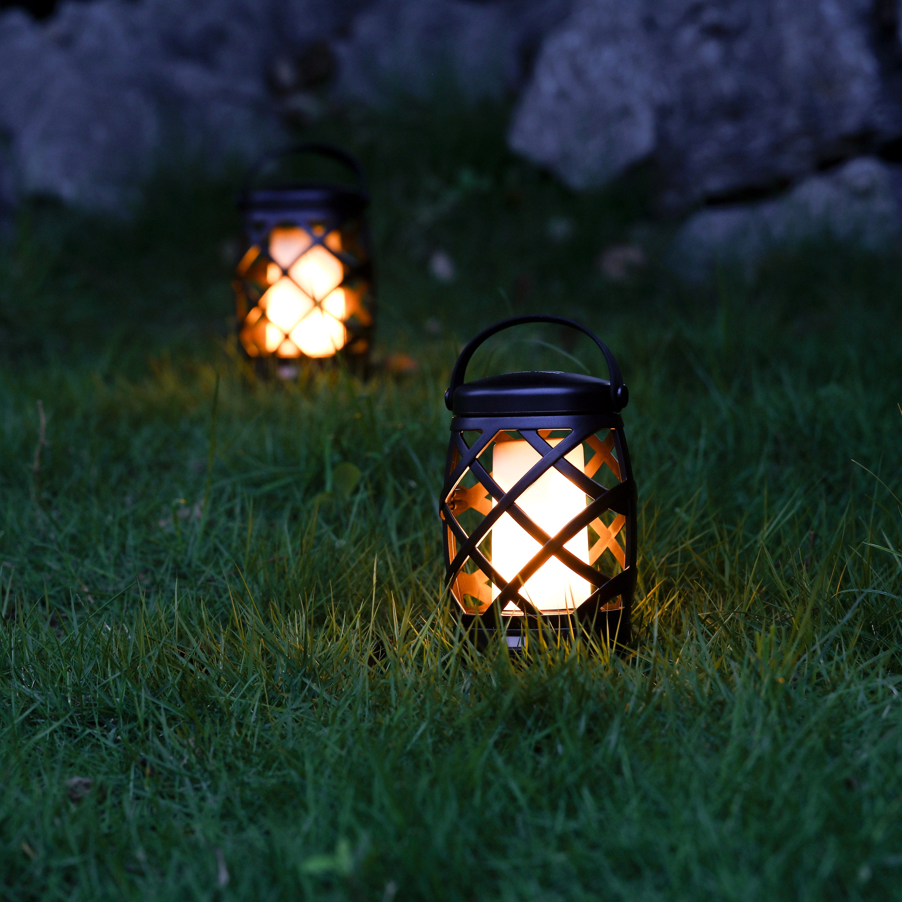 Ozark Trail LED Flame Light Lantern, 100 Lumen, 2 Pack, Black
