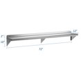 thumbnail image 2 of Ourlova 12"x72" NSF Stainless Steel Wall Shelf, 345 lbs Load Heavy Duty Commercial Wall Mount Shelving,Metal Kitchen Rack for Restaurant,Home, Kitchen, 2 of 9