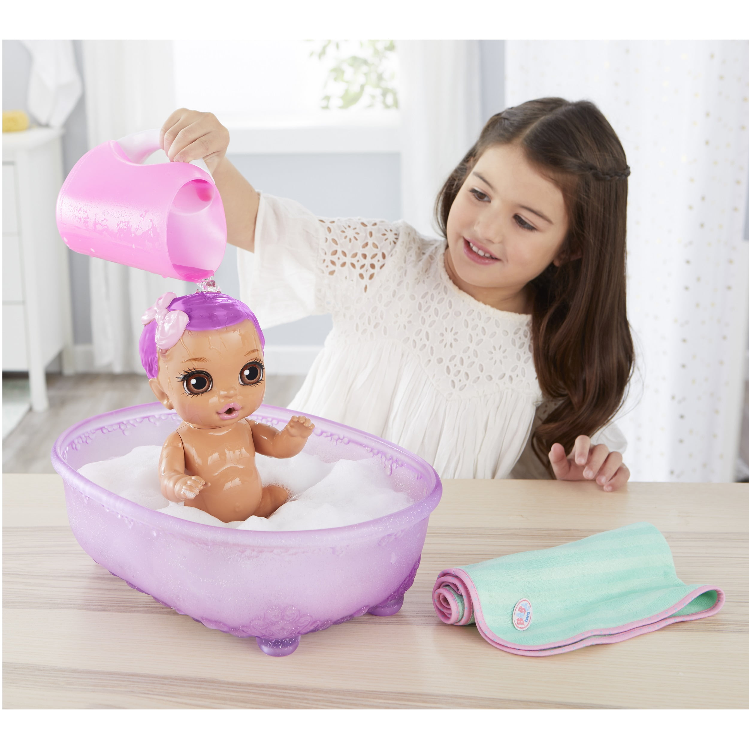 Baby Born Bathtub Surprise Pink Swaddle Fairy w 20 Surprises Walmart