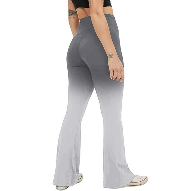 Aayomet Women Gradient Print Yoga Pant Boot Cut High Waist Workout