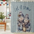 thumbnail image 6 of Cute Snowman Merry Christmas Shower Curtain for Bathroom, Winter Snow on Gray Waterproof Shower Curtains Washable Quick Dry with Hooks Bathtub Curtains 72x72IN, 6 of 9