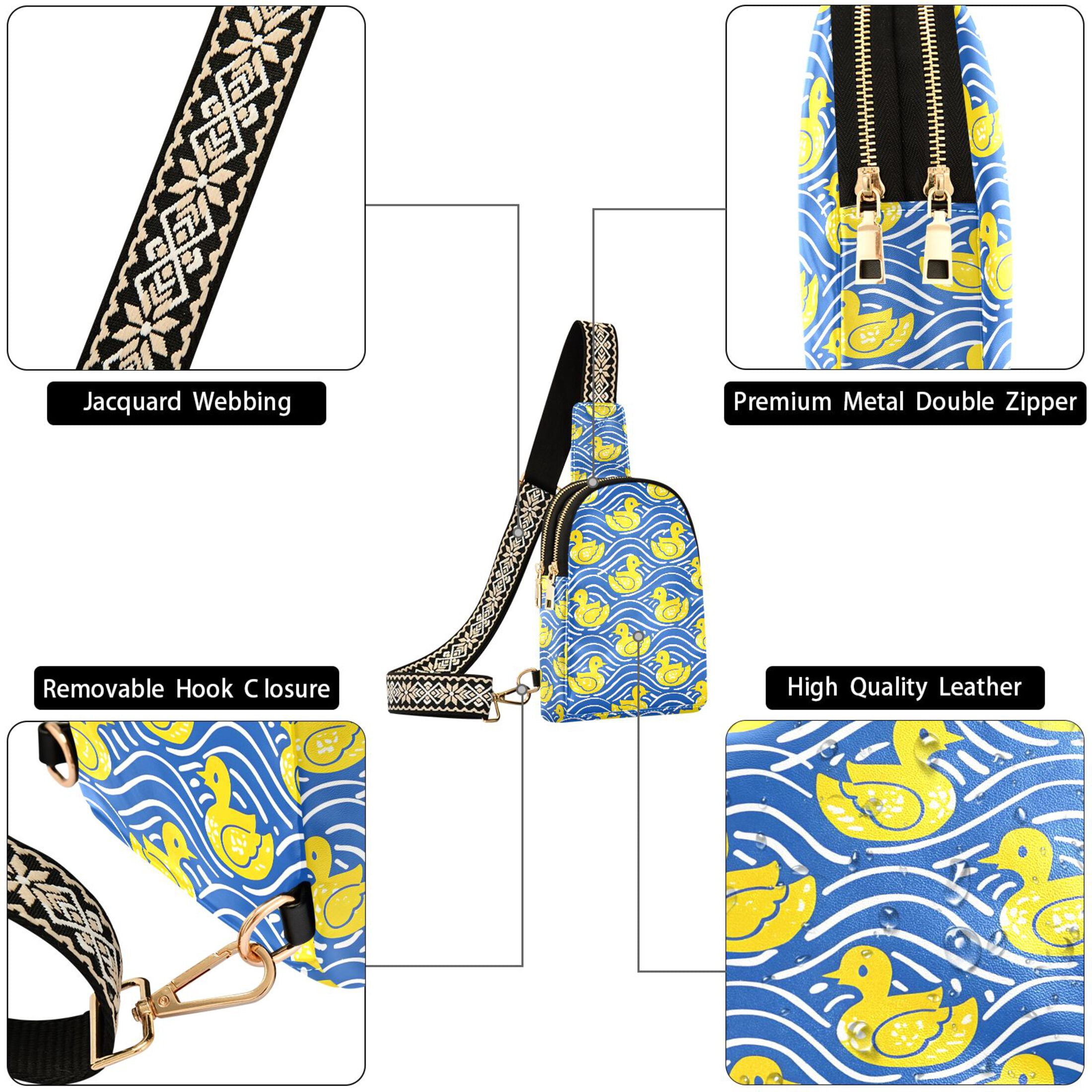 ALAZA Ducks on Wavy Sling Bag for Women Men Waterproof Crossbody Chest Bags