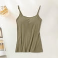 thumbnail image 2 of Womens Sleeveless Tank Top Loose Fit Spaghetti Strap with Built in Bra Casual Comfortable Basic Camisoles by Yigetop Green L, 2 of 6