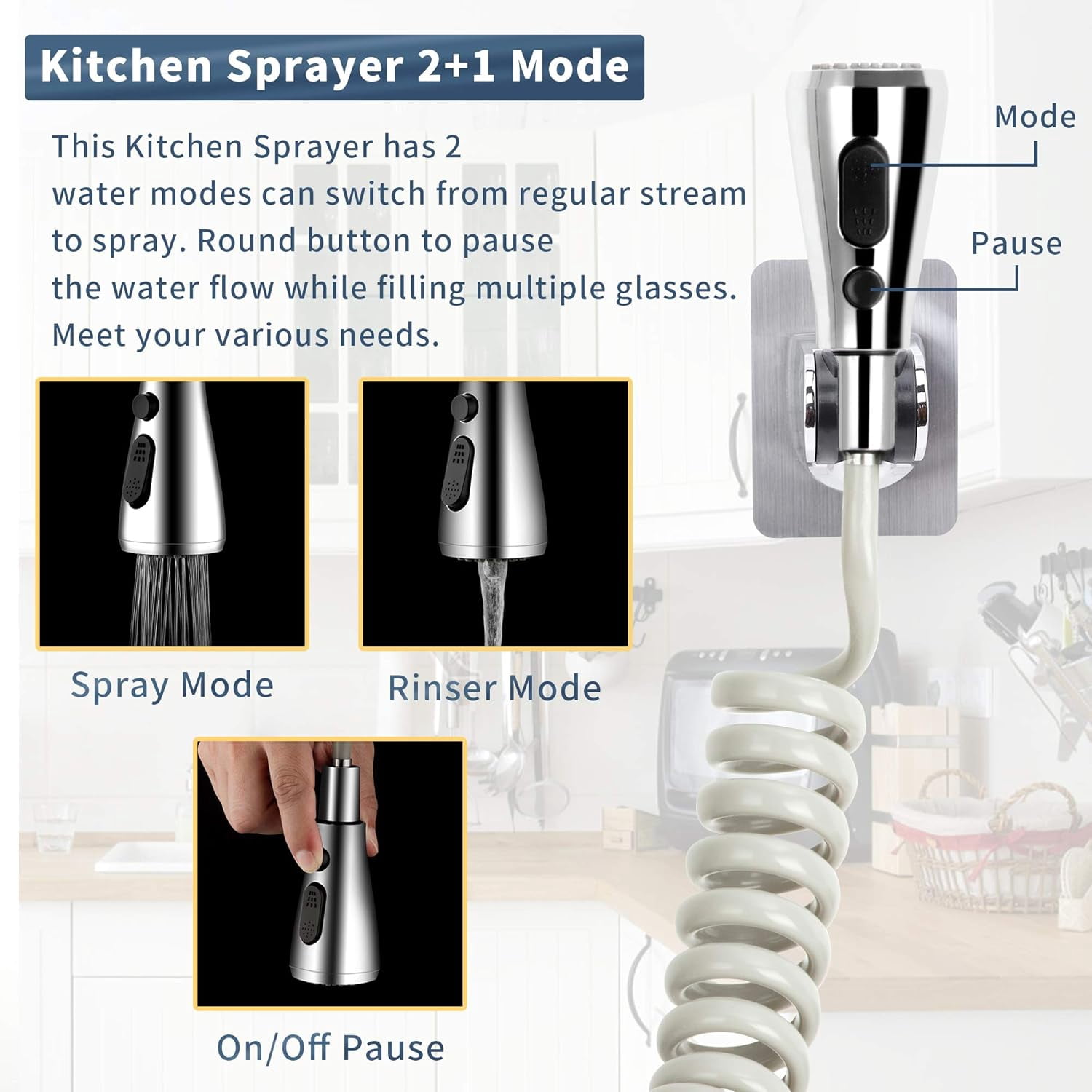 1080° Swivel Faucet-Extender Sink-Aerator - 2 Mode Splash Water Filter Extension, Kitchen Bathroom 360° Rotatable Spray Attachment, Multifunctional Universal Robotic Arm -Wash Hand/Hair/Face