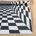 thumbnail image 4 of Well Woven Apollo Warp Hole Modern Checkered Black Ivory Printed Distressed Machine Washable 3'3" x 5' Area Rug, 4 of 5