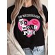 thumbnail image 1 of Vintage Fashion Casual Short Sleeve Round Neck T-Shirt "Letter Pink Love Red Lips Valentine's Day" Printed T-Shirt, Women's Party Fashion Tops, 1 of 6