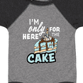 thumbnail image 4 of Inktastic Im Only Here for the Cake with Cake Slice Illustration Boys Baby Bodysuit, 4 of 5