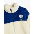 thumbnail image 5 of Shearling Sweatshirt High Neck Zipper Closure Applique Detail Color Block, 5 of 5