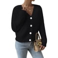 thumbnail image 1 of WIFORNT Women Cropped Cardigans Winter Furry Long Sleeve V Neck Button Down Open Front Loose Fit Sweater, 1 of 8