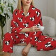 thumbnail image 4 of Goofa Bulldog Red Printed Women’s 2 Piece Pajama Set Super,Pajamas Women's Long Sleeve Sleepwear Soft Button Down Loungewear Pjs Lounge Set Nightwear-XX-Large, 4 of 9