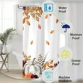 thumbnail image 5 of 4PCS Fall Pumpkins Maple Leaf Shower Curtain Sets, with Non-Slip Rugs, Toilet Lid Cover and Bath Mat Autumn Leaves Harvest Thanksgiving Farmhouse Watercolor Seasonal for Bathroom Decor, 72X72, 5 of 6