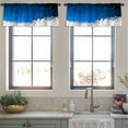 thumbnail image 4 of LALILO Kitchen Curtain Valance Blue Christmas White Rod Pocket Window Curtain 52"x 18" Set of 2, 4 of 6