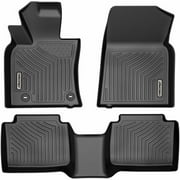 Ledkingdomus Floor Mats Liners for 2018-2023 Toyota Camry Standard Models Black TPE Guard 1st and 2nd Row