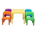 Ubesgoo Kids Plastic Table and 4 Chairs Set, Toddler Activity Table
