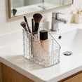 thumbnail image 6 of Hyknon Clear Makeup Organizer, Dividers Cosmetic Storage Box with Weave Pattern, Toiletries Organizer with Compartments for Women, Cosmetic Display Case for Vanity Bathroom Countertop Dresser, Clear, 6 of 6
