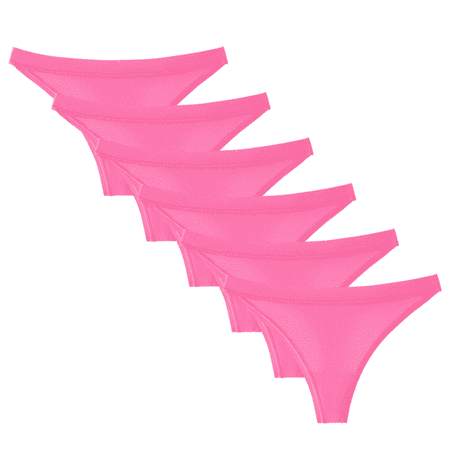 Fulorrnie Underwear for Women Plus Size High Cut Breathable Comfort Panties Cute Thong Drop Waist Seamless Panty Hot Pink XXL