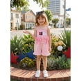 thumbnail image 6 of BemeyourBBs Toddler Baby Girls 4th of July Outfit Smocked Romper Patriot Independent Day Clothes Strap Tie-up Striped Jumpsuit USA Letters Embroidery Sleeveless Ruffled Overalls Shorts Playsuit, 6 of 9