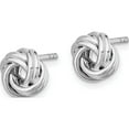 thumbnail image 2 of Sterling Silver Rhodium Plated Love Knot Post Earrings (7.97 X 4.43) Made In Thailand qe14936, 2 of 5