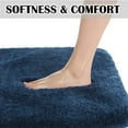thumbnail image 4 of Bathroom Contour Rug Non Slip Bath Mat Water Absorbent Soft Microfiber Shaggy Bathroom Mat Machine Washable Bath Rug for Bathroom Thick Plush U Shape Toilet Rug (20 x 24, Navy), 4 of 6
