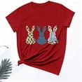 thumbnail image 6 of Lorytime Easter Cute Shirts for Women Crew Neck Shirt Short Sleeve Trendy Tee Bunny Loose Casual Festival Outfit Red M, 6 of 6