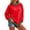 Red, variant on Womens Polk Dot Long Sleeve Sweatshirts Fall Trendy Pullover Causal Loose Fit Tops