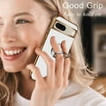 thumbnail image 7 of Compatible with Google Pixel 7 5g Cell Phone Case Ultra Slim Thin with 360°Finger Ring Stand Metal Electroplated Soft TPU Frame Full Body Shock-Absorption Bumper Hard Back Mobile Cover-White, 7 of 7