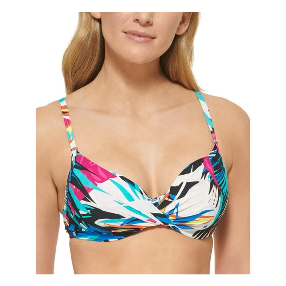 Calvin Klein Womens Printed Bikini Bikini Swim top